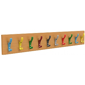 Multi-Coloured Classroom Coat Hook Rails