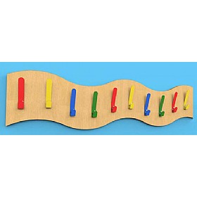 Multi-Coloured Wave Classroom Coat Hook Rails