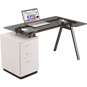 Arctic Ergo Glass Computer Desk