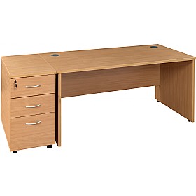 Solar Panel End Rectangular Desks With Desk High Pedestal