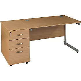 Solar Cantilever Rectangular Desks With Desk High Pedestal