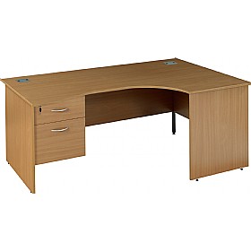 Solar Panel End Ergonomic Desks With Single Fixed Pedestal