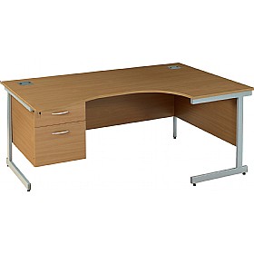 Solar Cantilever Ergonomic Desks With Single Fixed Pedestal