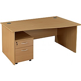 Solar Panel End Wave Desks With Mobile Pedestal