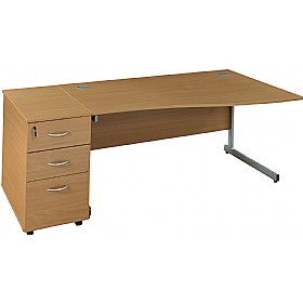 Solar Cantilever Wave Desks With Desk High Pedestal