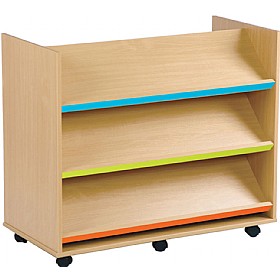 Bubblegum 3 Angled Coloured Shelves Library Unit