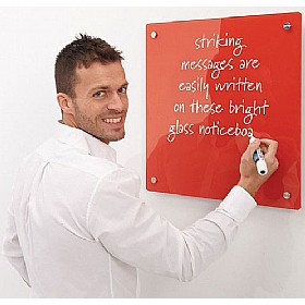 Write-On Coloured Magnetic Glass Drywipe Boards