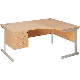 Commerce II Ergonomic Desks With Fixed Pedestal