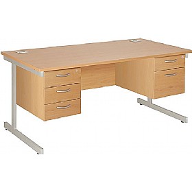 Commerce II Rectangular Desk With Double Fixed Pedestals