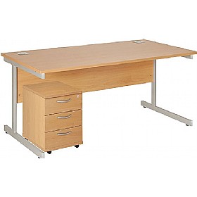 Commerce II Rectangular Desks With Mobile Pedestal