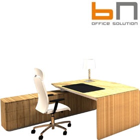 BN eRange Rectangular Managerial Desks With 2000mm Left Side Board
