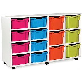 8 Deep and 6 Extra Deep Tray White Range Storage Unit
