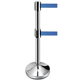 Double Retractable Blue Belt Barrier