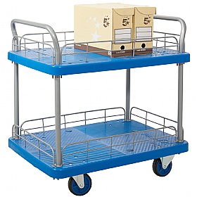 2 Shelf Trolley With Wire Surround