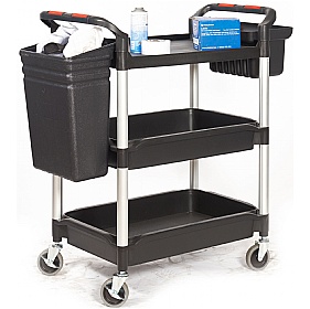 Deep 3 Shelf Tub Trolley With Plastic Buckets