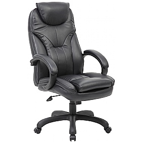 Tuscany High Back Black Leather Manager Chairs