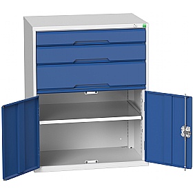 Bott Verso Drawer Cabinets - 800mm Wide x 1000mm High - 3 Drawers With Cupboard