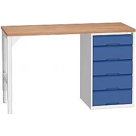 Bott Verso Pedestal Benches - 525mm Pedestal With 5 Drawers