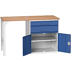 Bott Verso Pedestal Benches - 800mm Pedestal With Cupboard & 2 Drawers