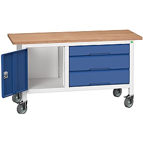 Bott Verso Mobile Storage Benches - 1500mm Cupboard With 3 Drawer