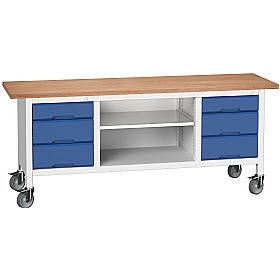 Bott Verso Mobile Storage Benches - 2000mm 6 Drawers