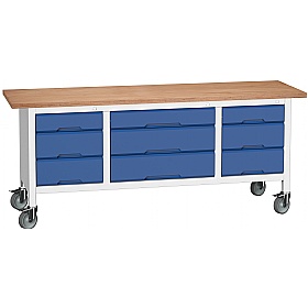 Bott Verso Mobile Storage Benches - 2000mm With 9 Drawers