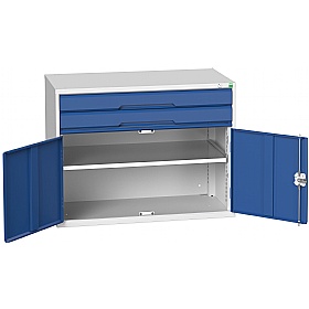Bott Verso Drawer Cabinets - 1050mm Wide x 800mm High - 2 Drawers With Cupboard