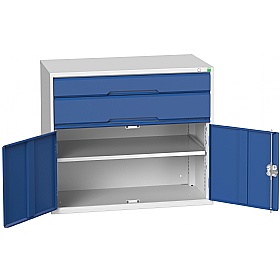 Bott Verso Drawer Cabinets - 1050mm Wide x 900mm High - 2 Drawers With Cupboard