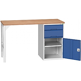 Bott Verso Pedestal Benches - 525mm Pedestal With Cupboard & 2 Drawers