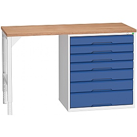 Bott Verso Pedestal Benches - 800mm Pedestal With 7 Drawers