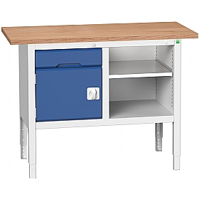 Bott Verso Storage Benches - 1250mm With Cupboard & Drawer