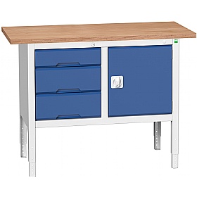 Bott Verso Storage Benches - 1250mm With Cupboard & 3 Drawers