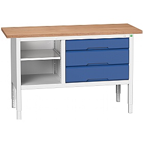 Bott Verso Storage Benches - 1500mm With 3 Wide Drawers