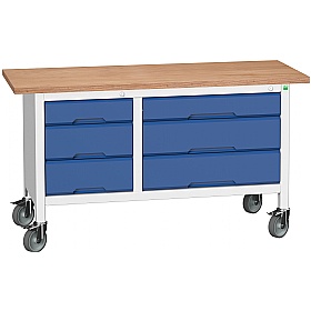 Bott Verso Mobile Storage Benches - 1500mm With 6 Drawers