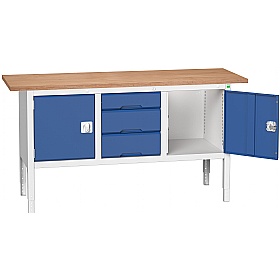 Bott Verso Storage Benches - 1750mm With 2 Cupboards & 3 Drawers