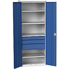 Bott Verso Kitted Cupboard 800W 4 Shelves and 3 Drawers