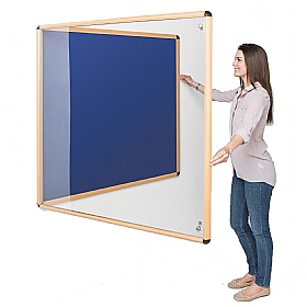 Shield Design Wood Effect Tamperproof Noticeboards