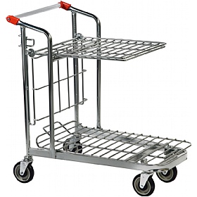Nestable Stock Trolley With Folding Shelf