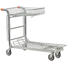 Nestable Stock Trolley With Folding Basket