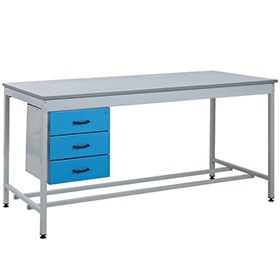 Taurus Utility Workbench With Three Drawer Pedestal