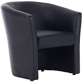 Brighton Black Bonded Leather Tub Chair
