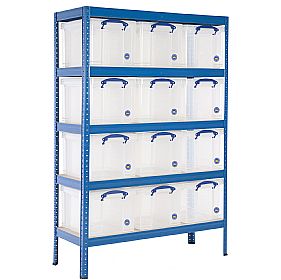 Industrial Shelving Bay With 12 x 35 Litre Really Useful Boxes