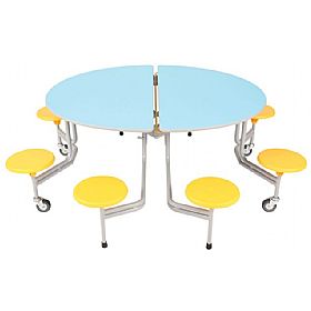 Oval Graduate 8 Seat Folding Dining Units With Stools