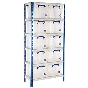 BiG340 Shelving Bay With 10 x 35 litre Really Useful Boxes