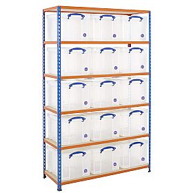 BiG340 Shelving Bay With 15 x 35 Litre Really Useful Boxes