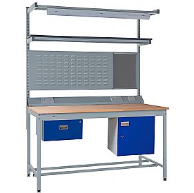 Express Square Tube Workbench Bundle 1 - Beech Worktop