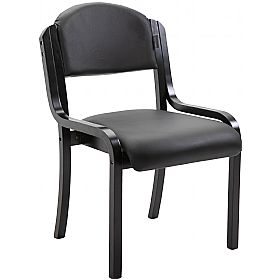 Black Office Furniture Online Devonshire Wooden Frame Stacking Chair With Arms 