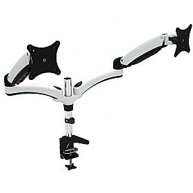 NEXT DAY Konnexion S2 White Dual Monitor Arms