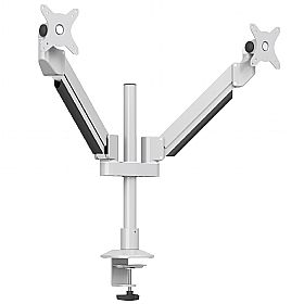 NEXT DAY Konnexion D2 Silver Dual Monitor Arms
