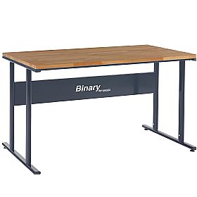 Binary Manual Height Adjustable Workbenches -  Beech Worktop